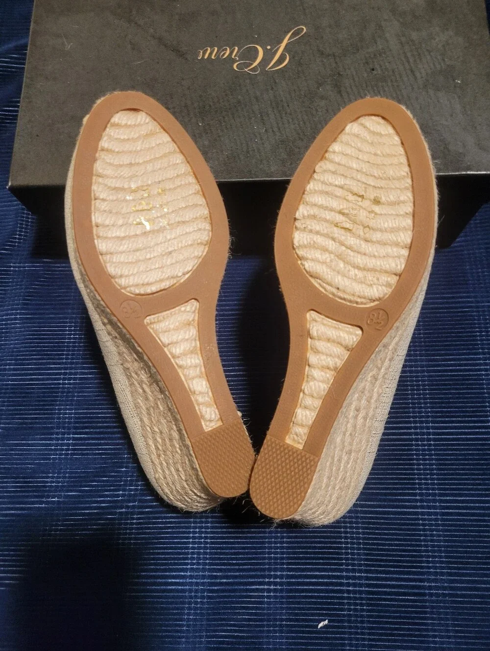 J. Crew Women's Beige Metallic Espiradrille Wedges